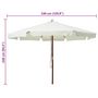 Voir la diapositive 6 : VIDAXL Parasol d'exterieur avec mat en bois 330 cm blanc sable