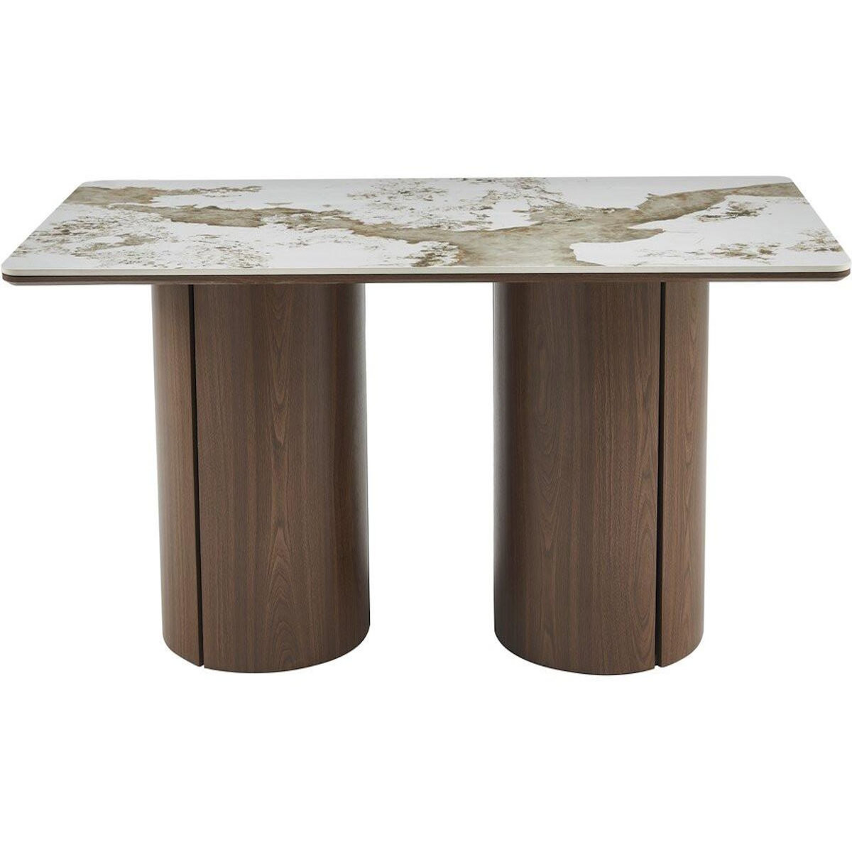 Habitat et Jardin Table à manger rectangulaire en céramique pendora  Milano  - 6 places - Marron