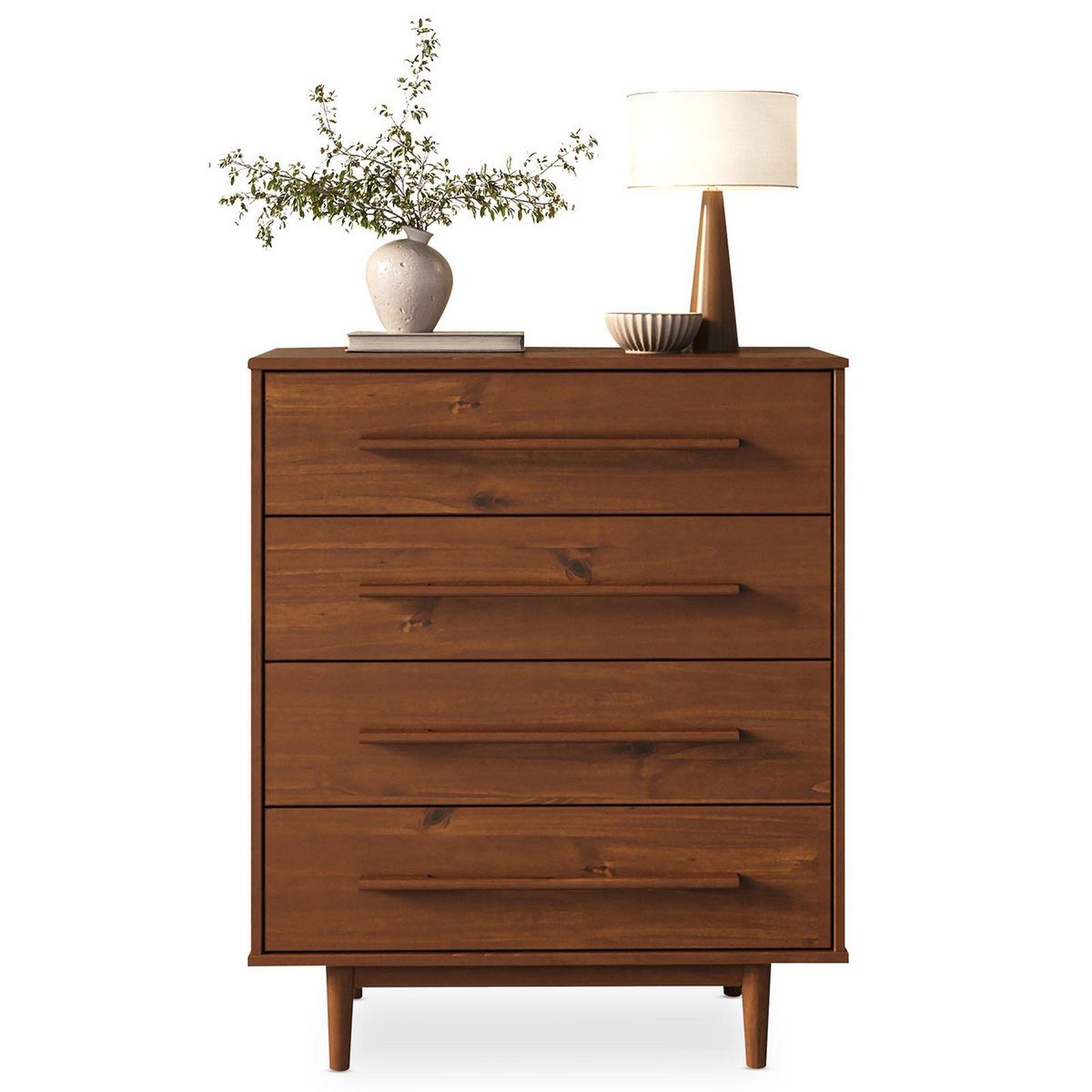 IDIMEX Commode TECCA L 80 cm 4 tiroirs en bois massif