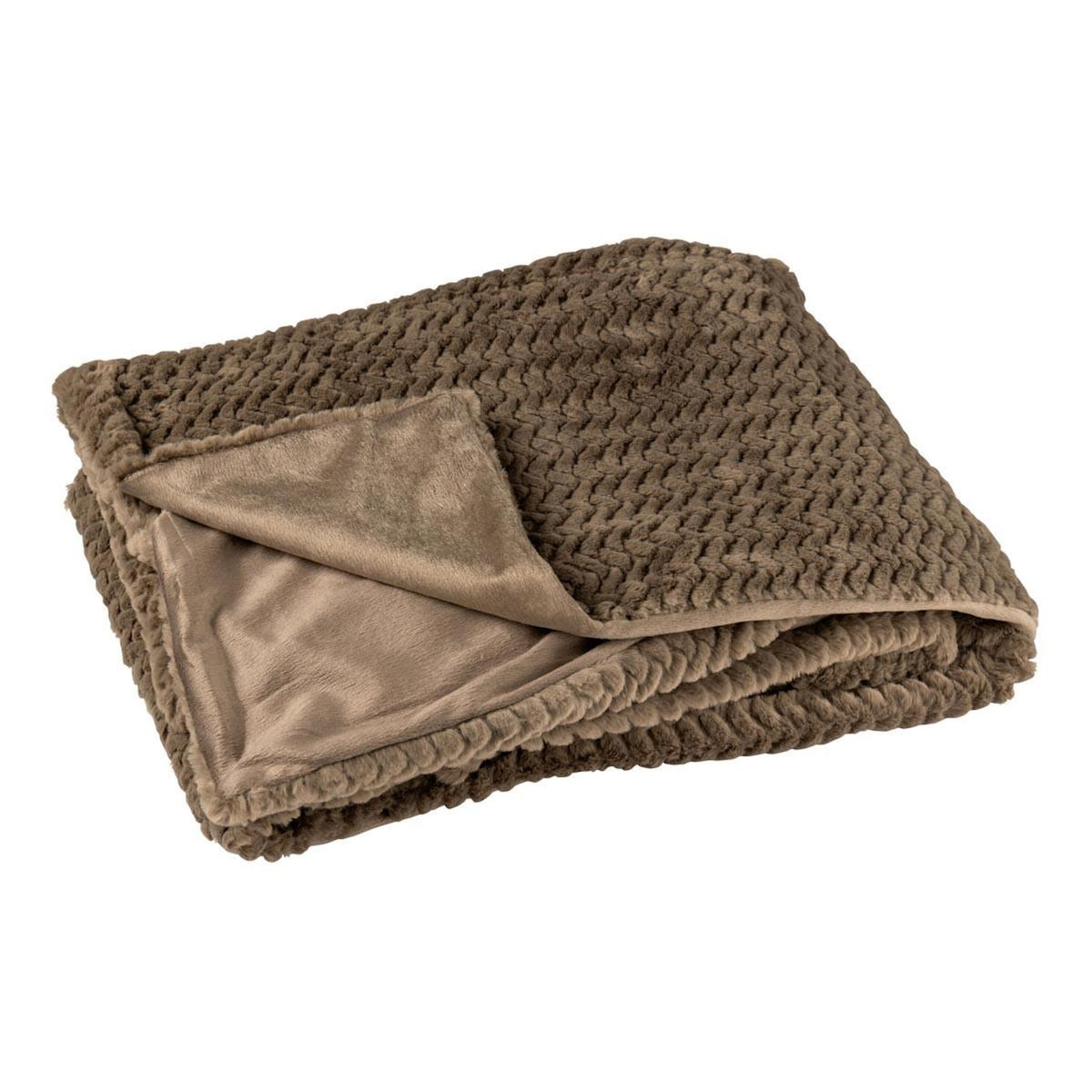 Paris Prix Plaid Uni  Winter  130x180cm Marron Foncé