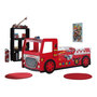 Voir la diapositive 1 : Paris Prix Pack - Lit Enfant & Matelas  Camion de Pompier  90x200cm Rouge