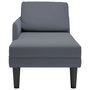 Voir la diapositive 4 : VIDAXL Fauteuil long et coussin et accoudoir droit gris fonce velours