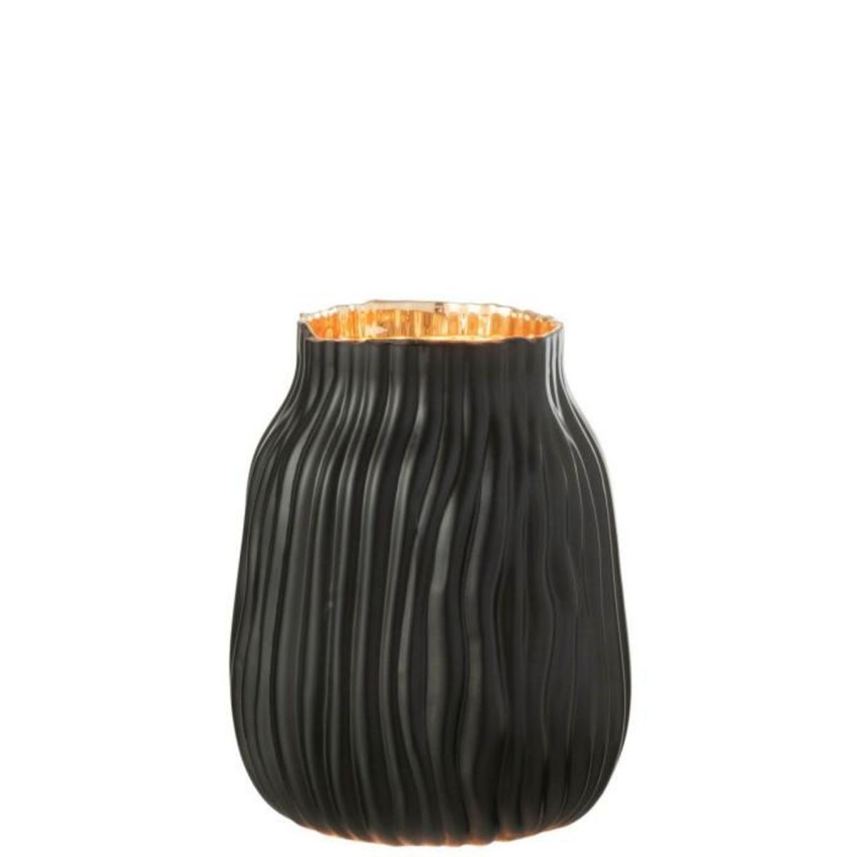 Paris Prix Vase à Rainures en Verre  Louis  20cm Noir