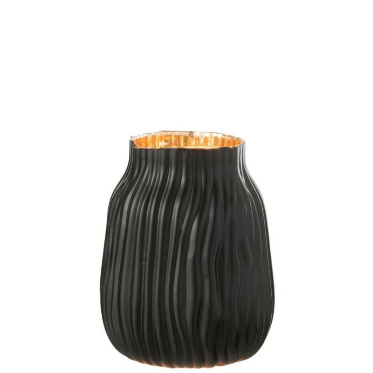 Paris Prix Vase à Rainures en Verre  Louis  20cm Noir