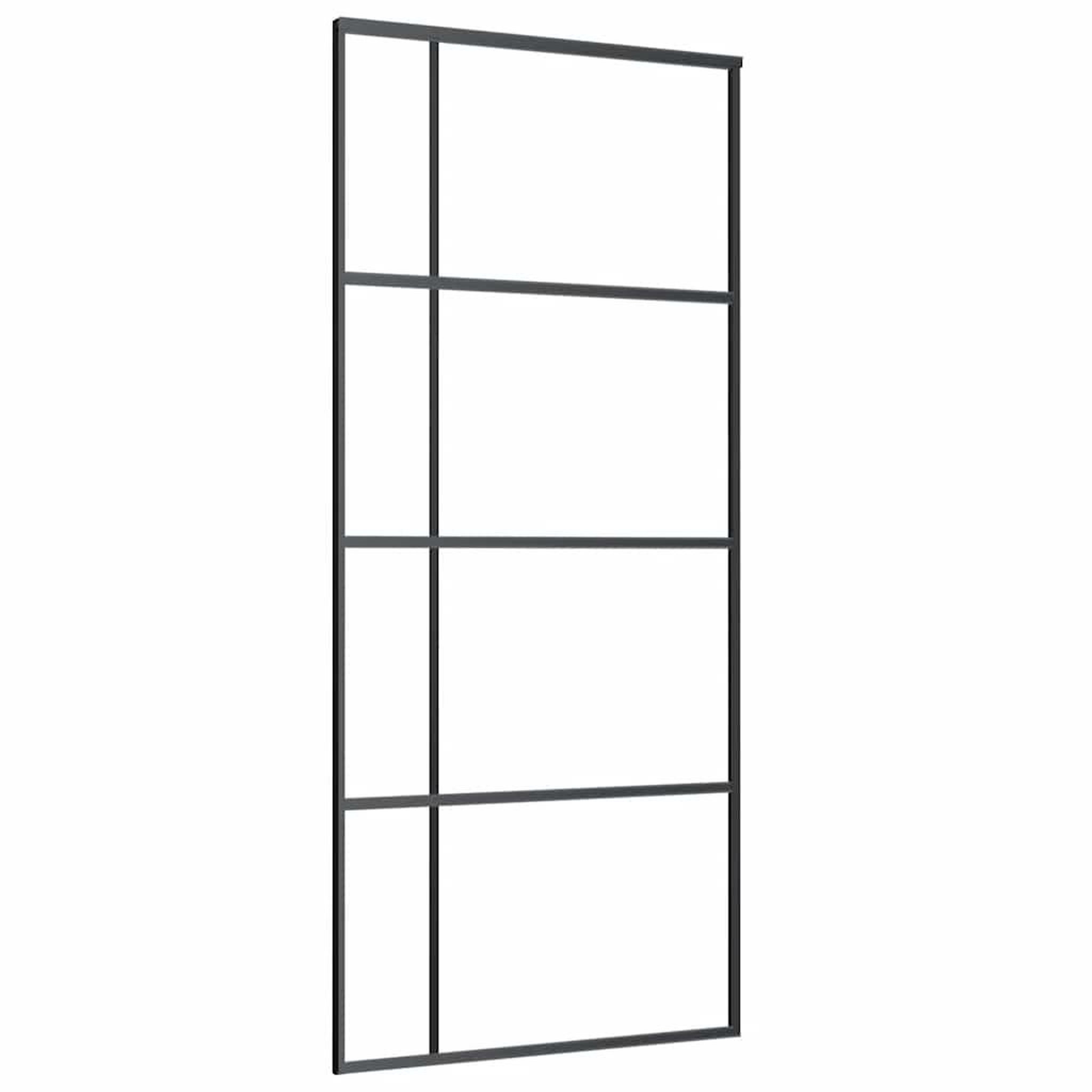 Voir la diapositive 5 : VIDAXL Porte coulissante kit de quincaillerie noir 90x205 cm verre ESG