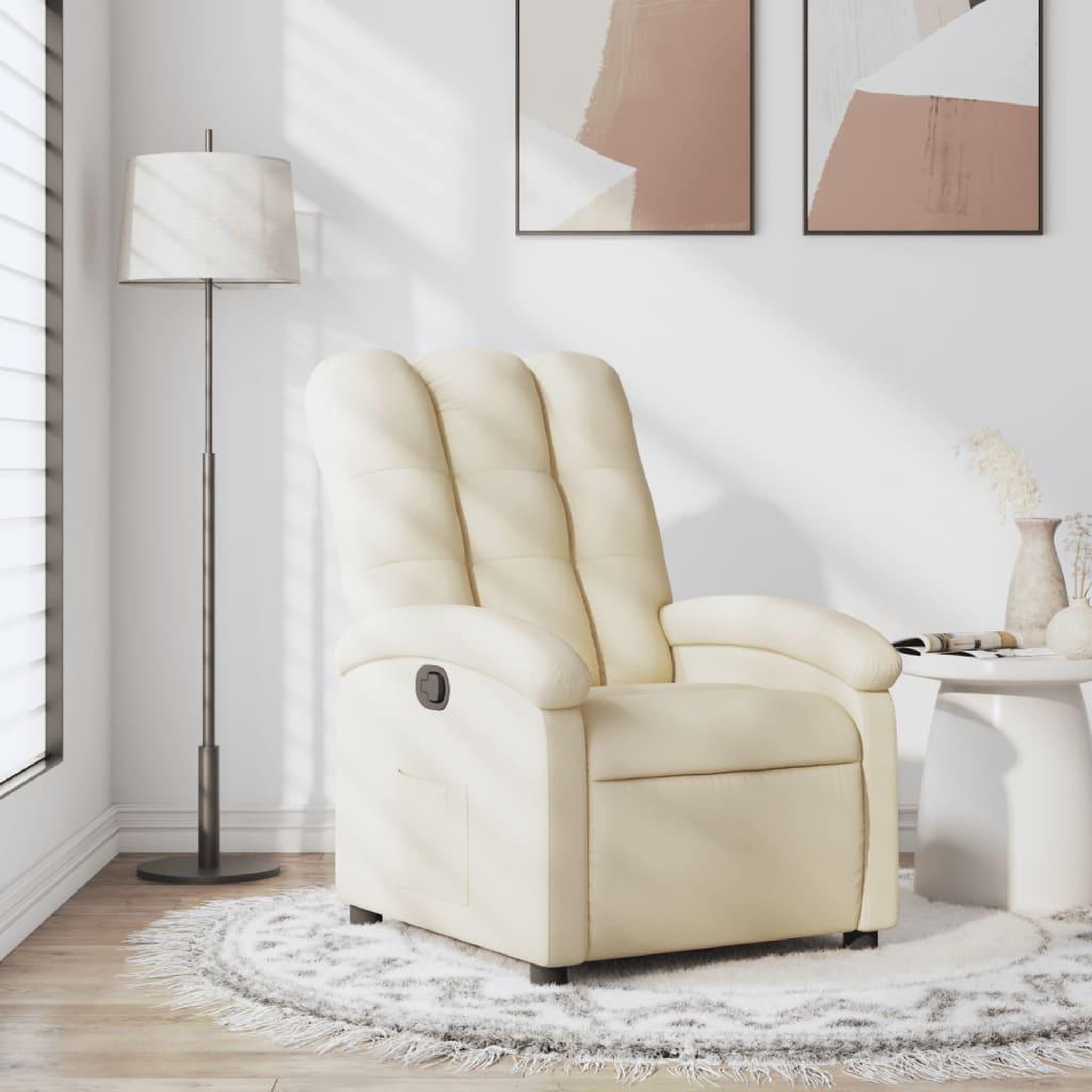 VIDAXL Fauteuil inclinable Creme Tissu