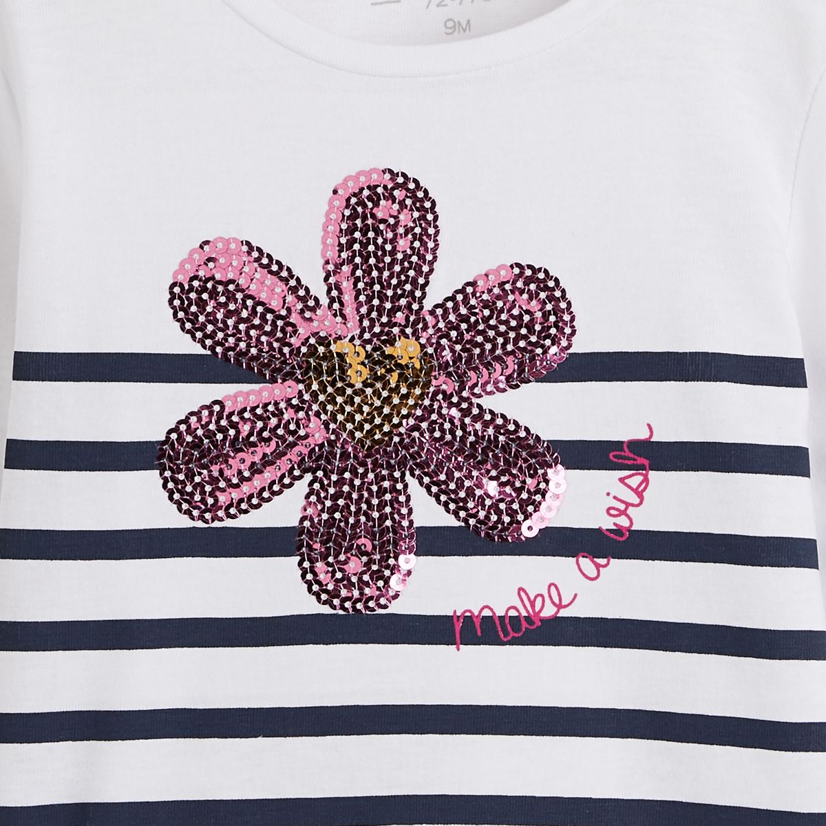 INEXTENSO T-shirt manches longues marguerite en coton bébé fille