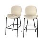 Voir la diapositive 1 : Rendez vous déco Lot de 2 chaises pour îlot central en tissu bouclé beige 63,5 cm - Iris