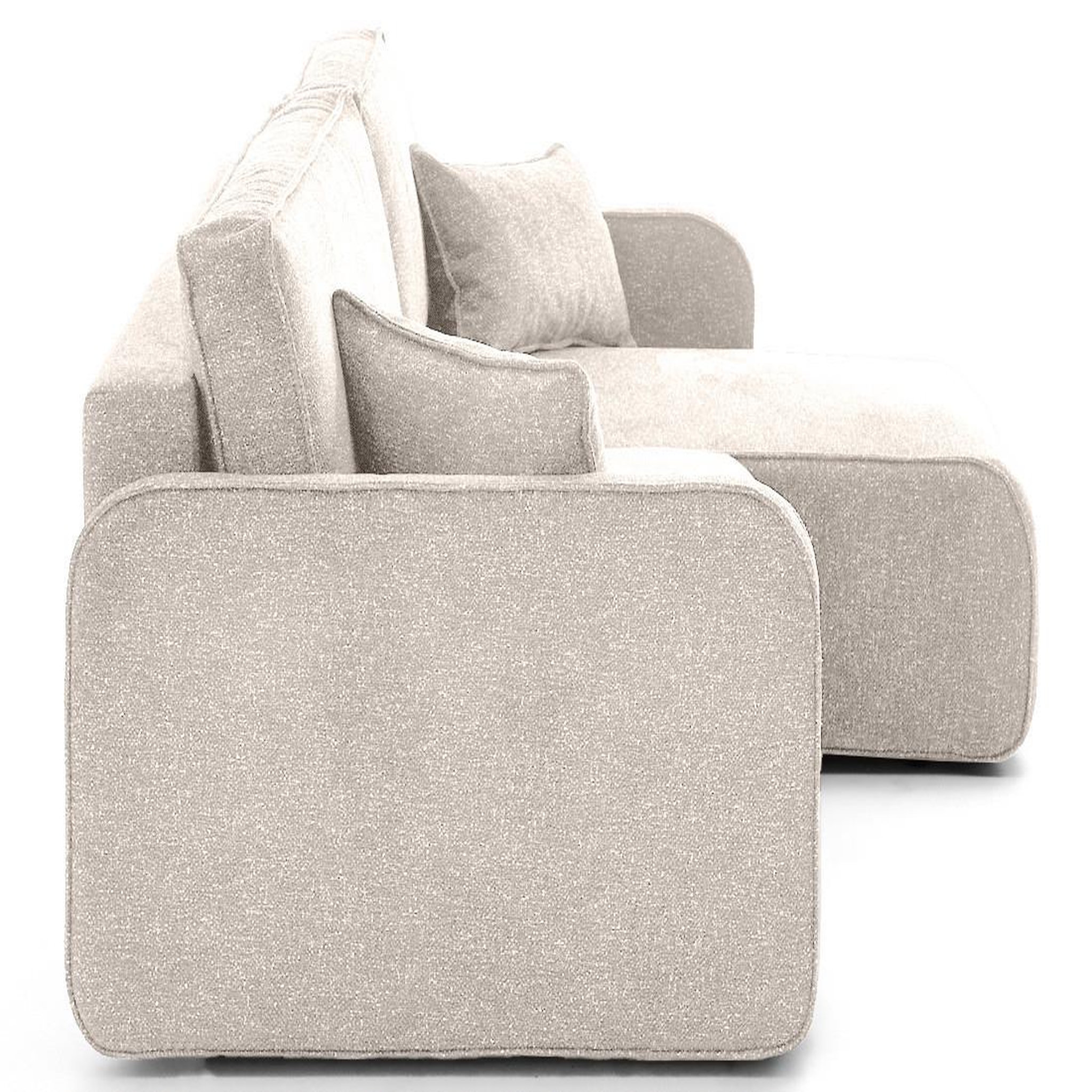 Voir la diapositive 5 : LISA DESIGN Apolline - canapé d'angle réversible 4 places convertible avec coffres en tissu moucheté