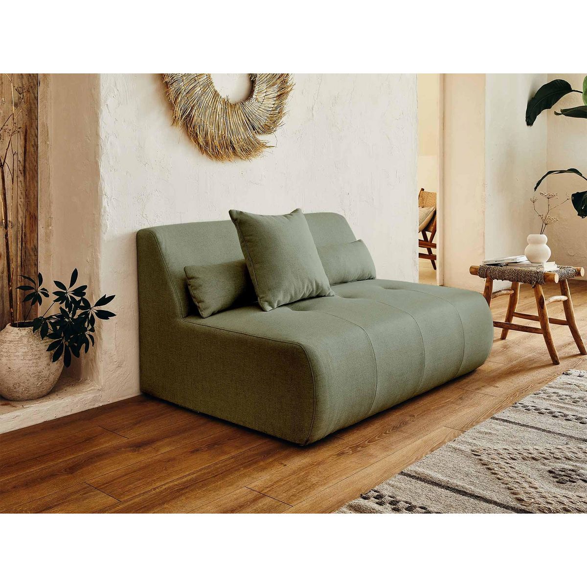 LISA DESIGN Onyx - canapé modulable panoramique d'angle gauche 7 places - en tissu