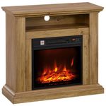 HOMCOM Cheminée électrique style montagnard aspect bois - niche, télécommande, timer - max. 1800W