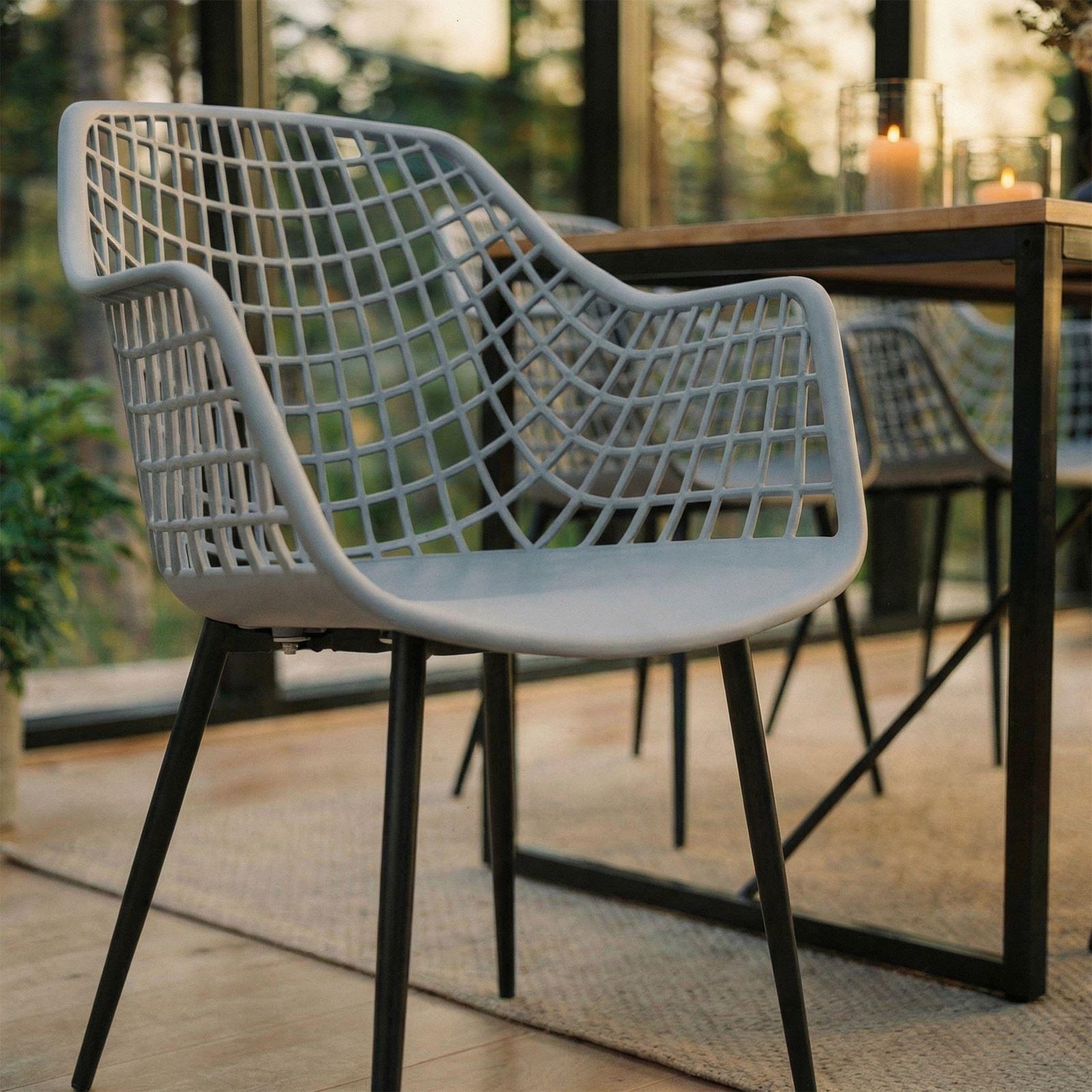 Voir la diapositive 3 : IDIMEX Lot de 4 chaises LUCIA, en plastique