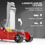 Voir la diapositive 4 : HOMCOM Cric de levage hydraulique - cric de levage réglable 8-38 cm métal rouge noir