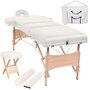 Voir la diapositive 1 : VIDAXL Table de massage pliable et tabouret 10 cm d'epaisseur Blanc