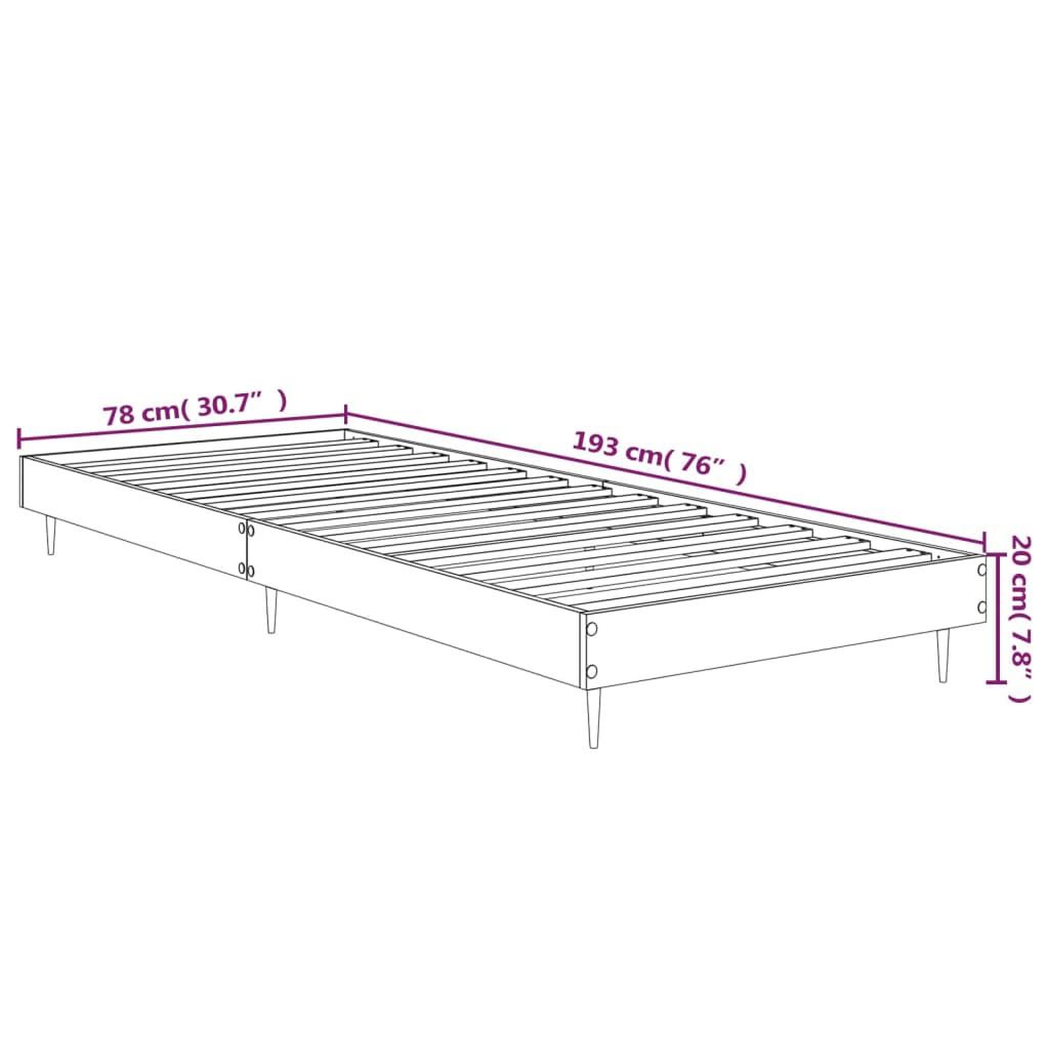 Voir la diapositive 6 : VIDAXL Cadre de lit sans matelas blanc 75x190 cm bois d'ingenierie