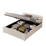 Voir la diapositive 1 : CONCEPT USINE Lit avec coffre de rangement 140x190cm en velours beige TAMPA