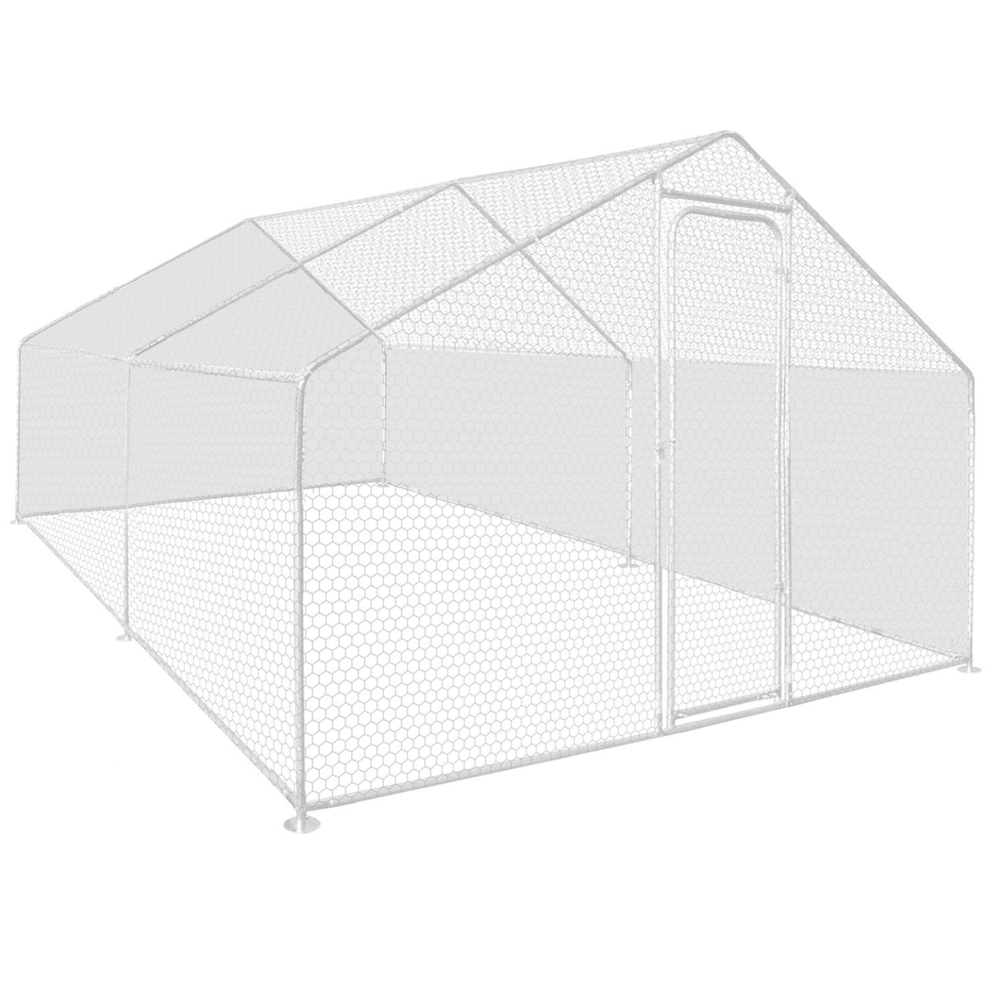 Voir la diapositive 3 : ID MARKET Bâches waterproof blanches 1 arrière + 2 côtés 150 gr pour enclos poulaillers