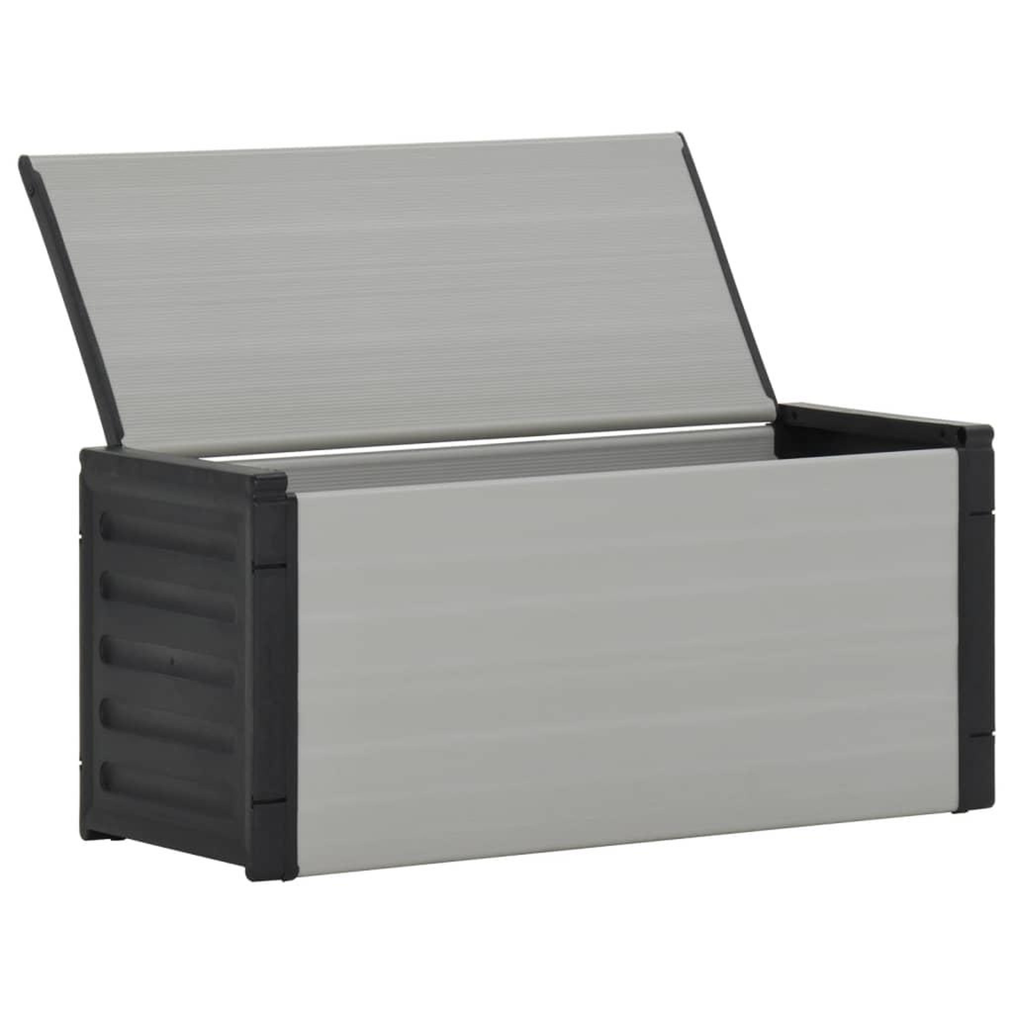 Voir la diapositive 4 : VIDAXL Armoire a dechets de jardin Gris 85x34x40 cm