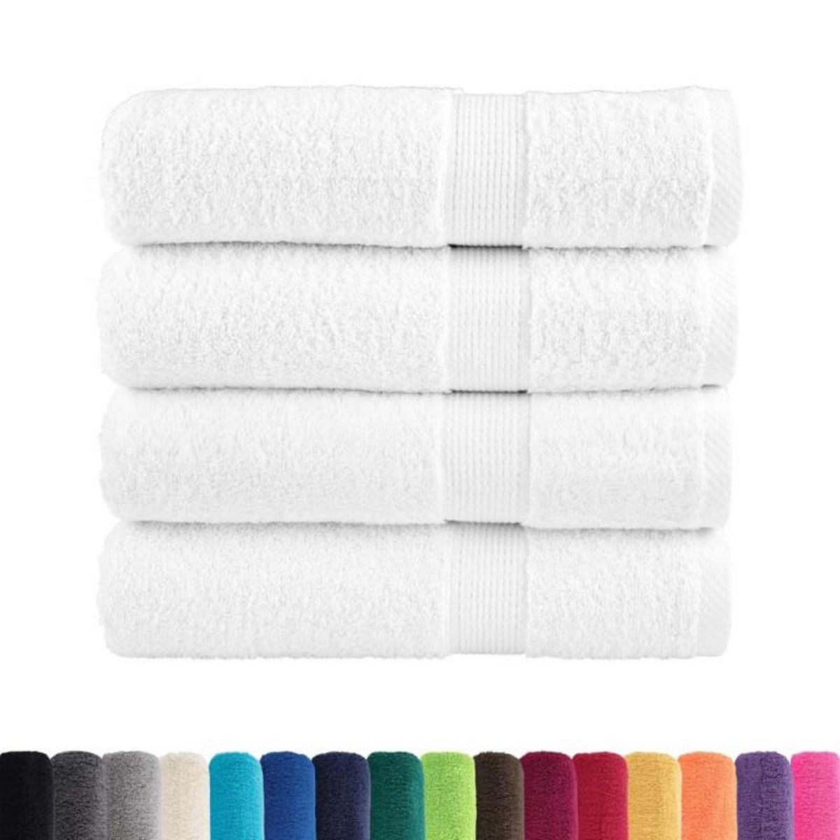 VIDAXL Serviettes de bain de qualité supérieure SOLUND 4 pcs blanc