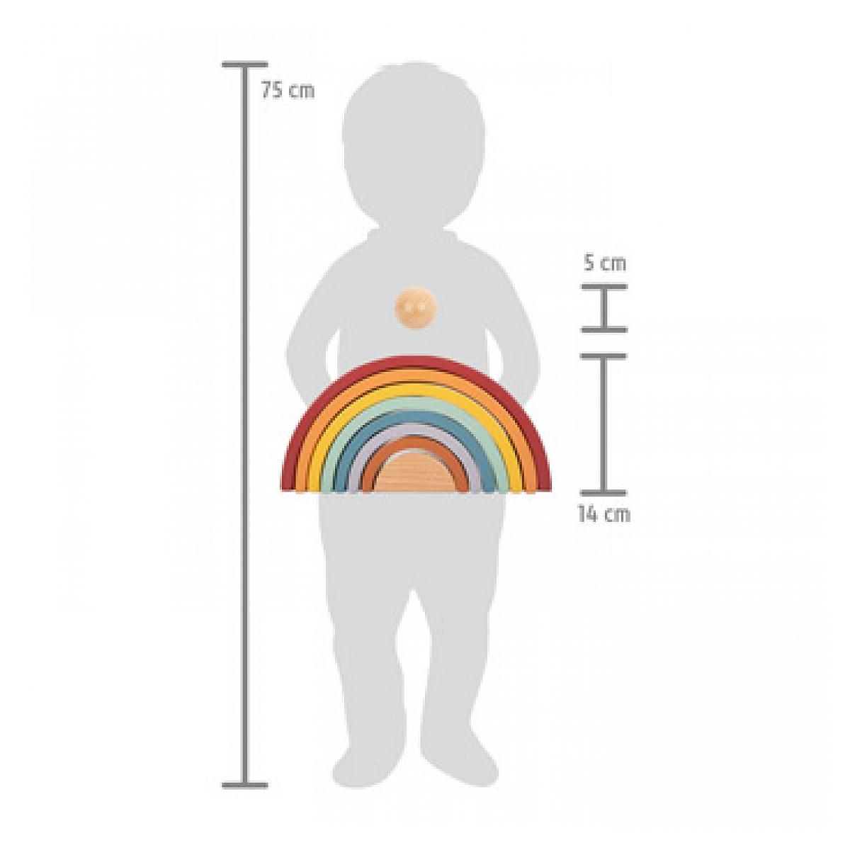 SMALLFOOT Blocs de construction en bois Arc-en-ciel Safari