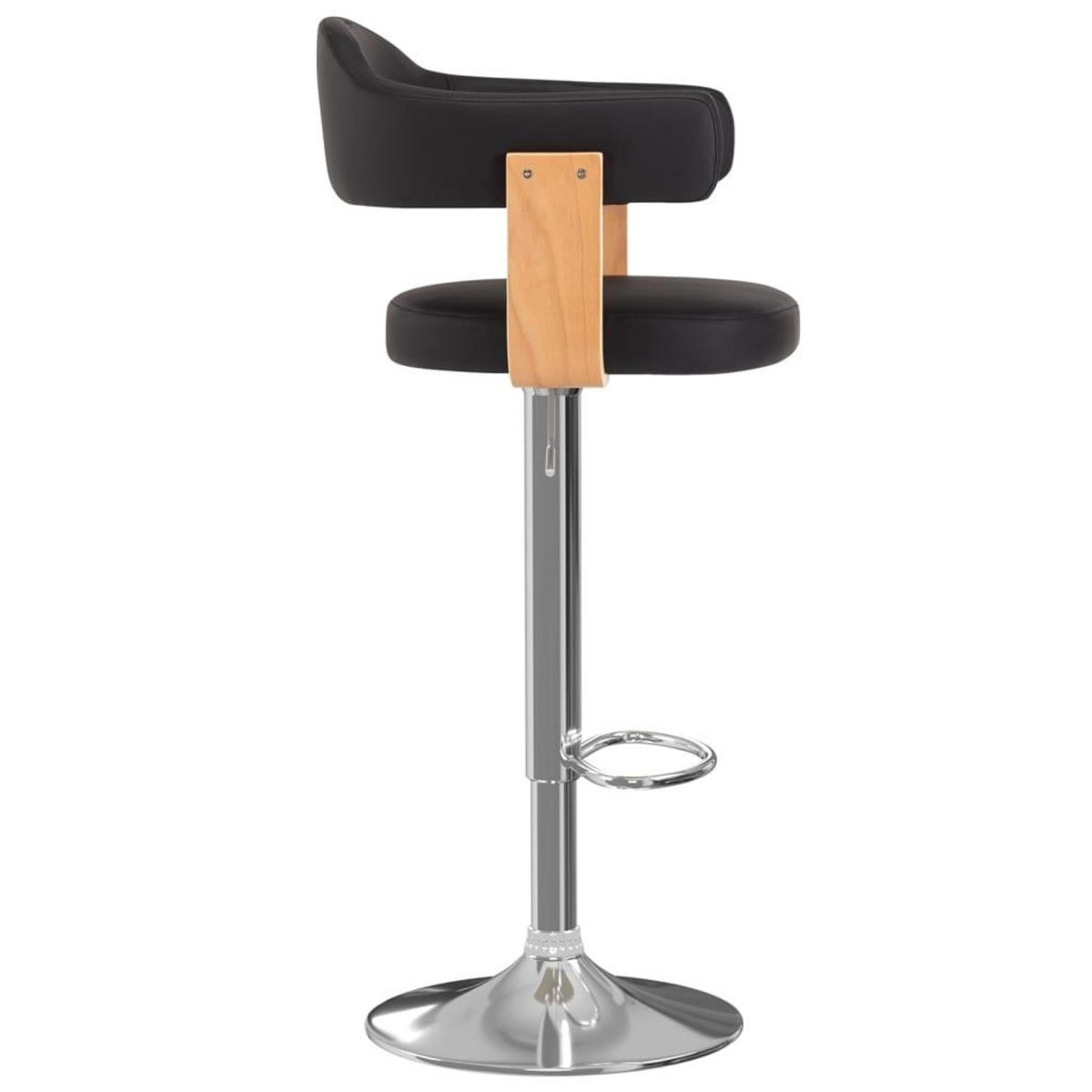 VIDAXL Tabourets de bar lot de 2 noir bois courbe et similicuir