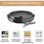 Voir la diapositive 4 : TEFAL Batterie de cuisine Ingenio Renew 3pcs L2629202