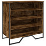 Voir la diapositive 2 : VIDAXL Armoire à chaussures chêne fumé 80x38x78 cm bois d ingénierie
