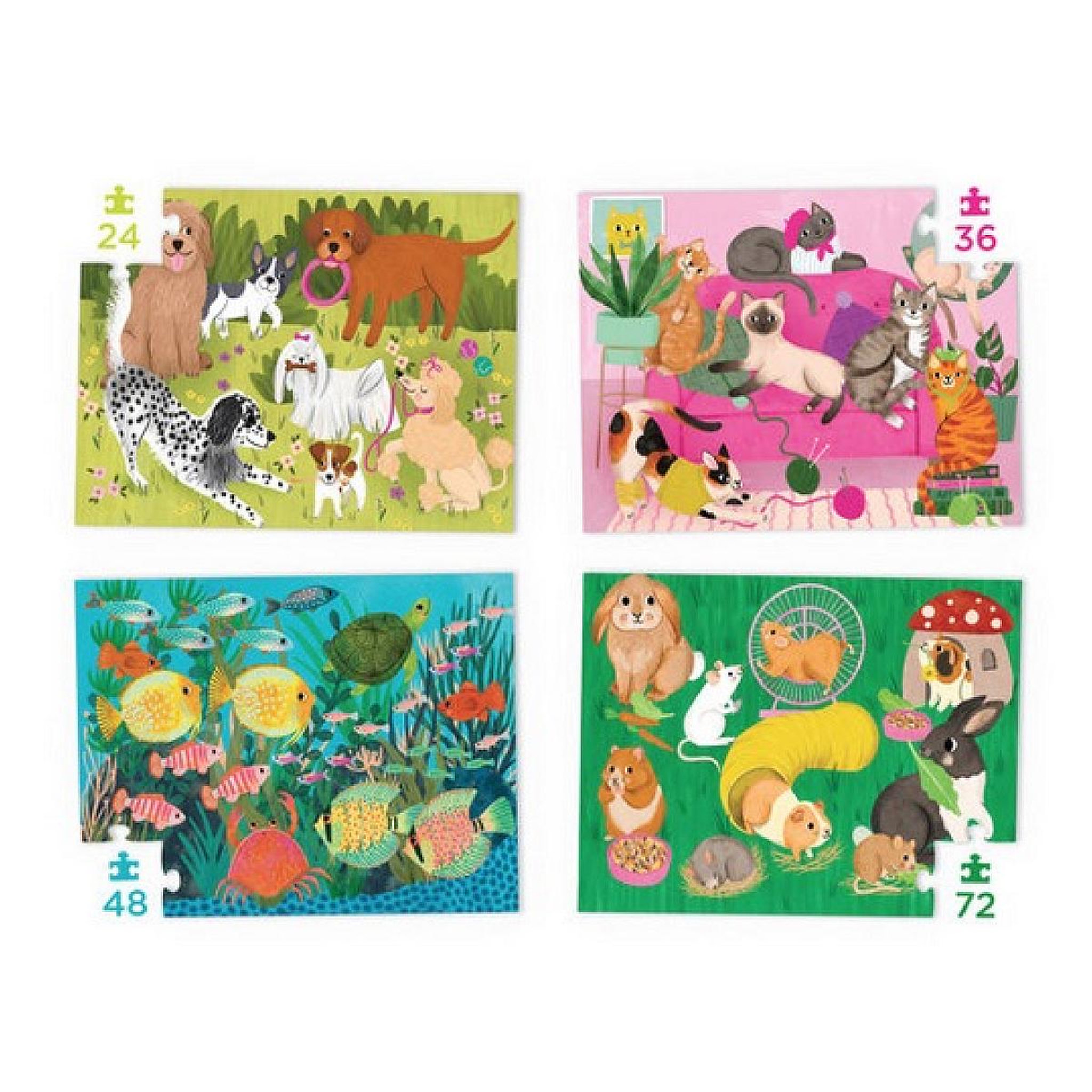 Voir la diapositive 2 : CROCODILE CREEK 4 puzzles - Les Animaux de compagnie - 24, 36, 48 et 72 pcs
