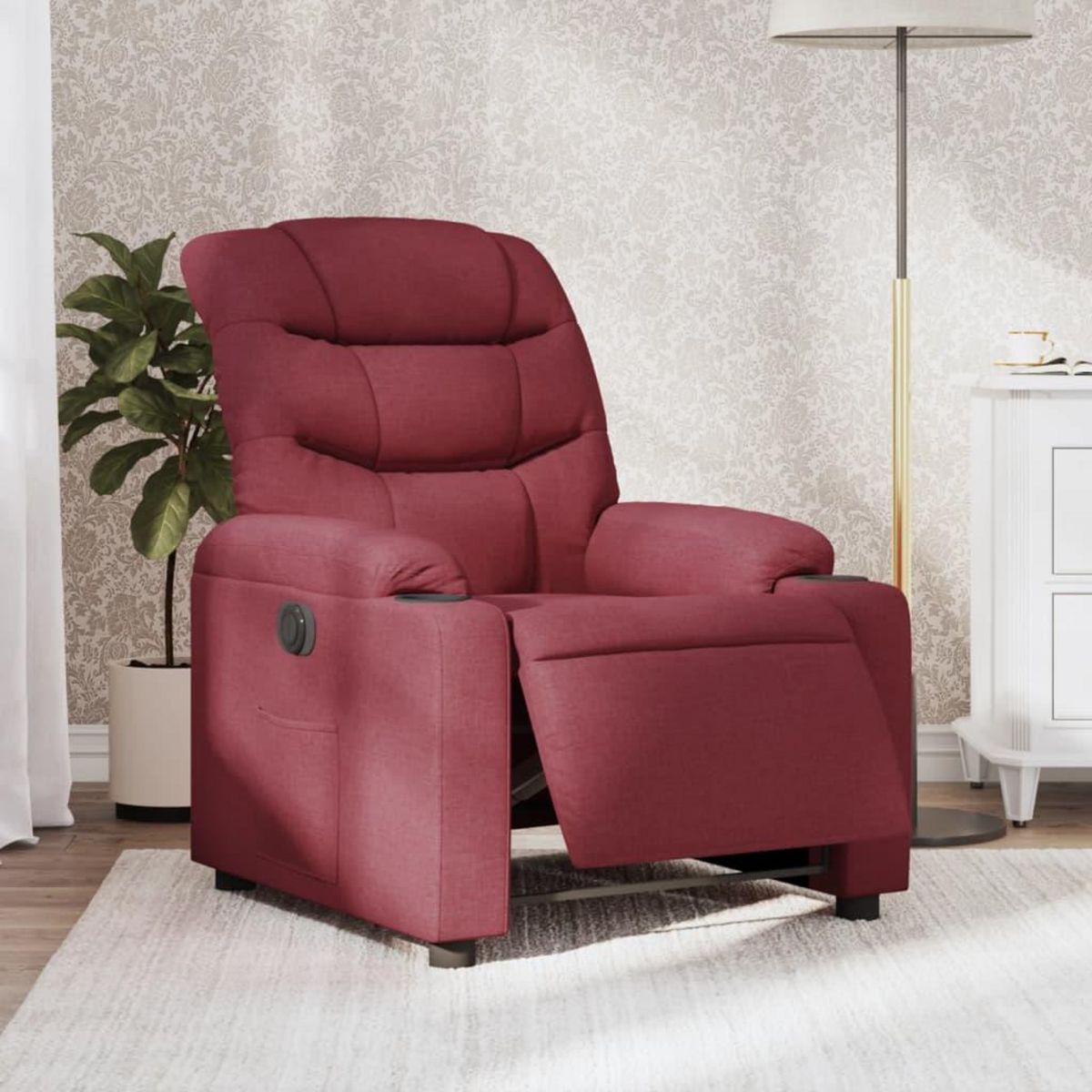 VIDAXL Fauteuil inclinable electrique Rouge bordeaux Tissu