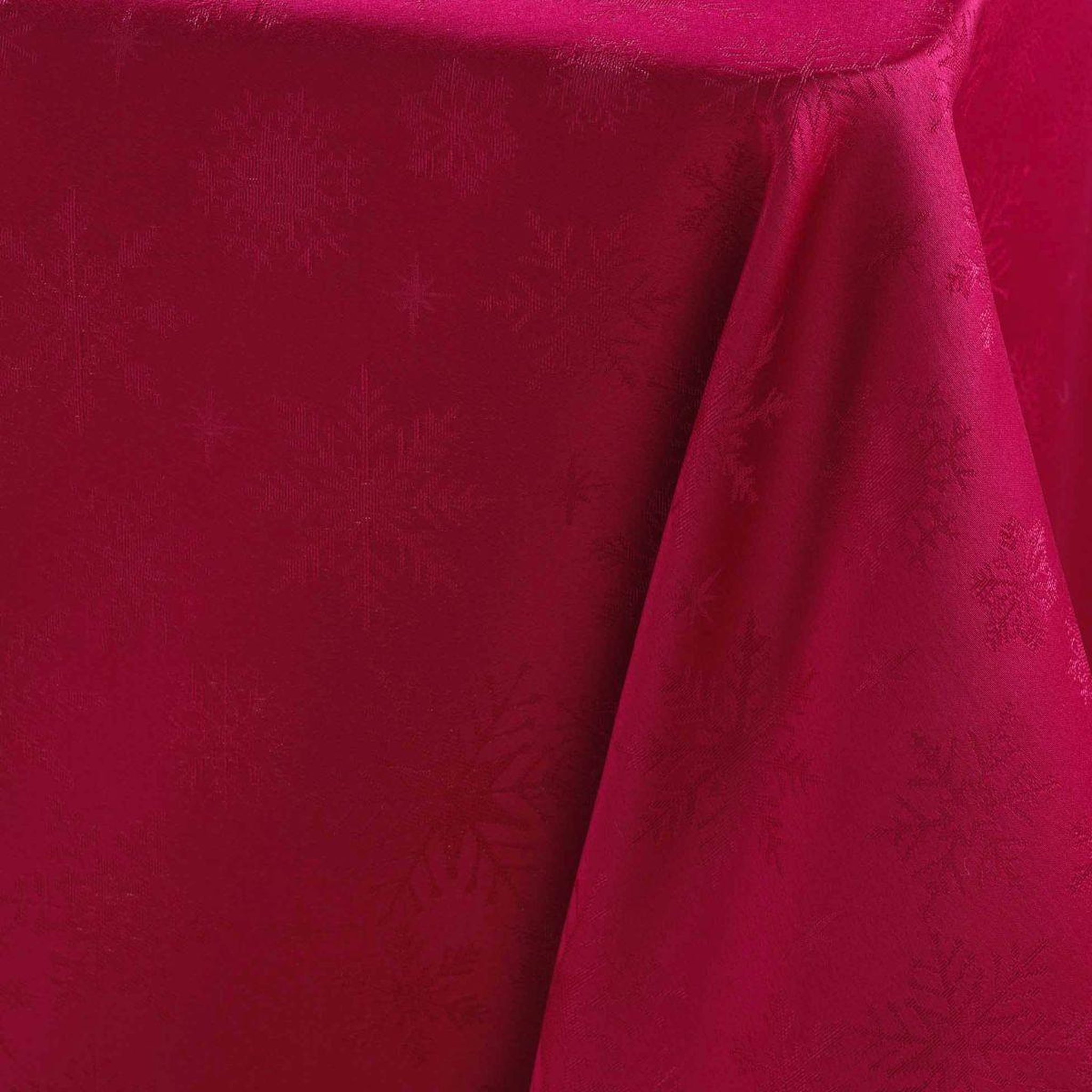 Voir la diapositive 2 : Douceur d'Intérieur Nappe jacquard imprimé  flocons  140x240cm rouge