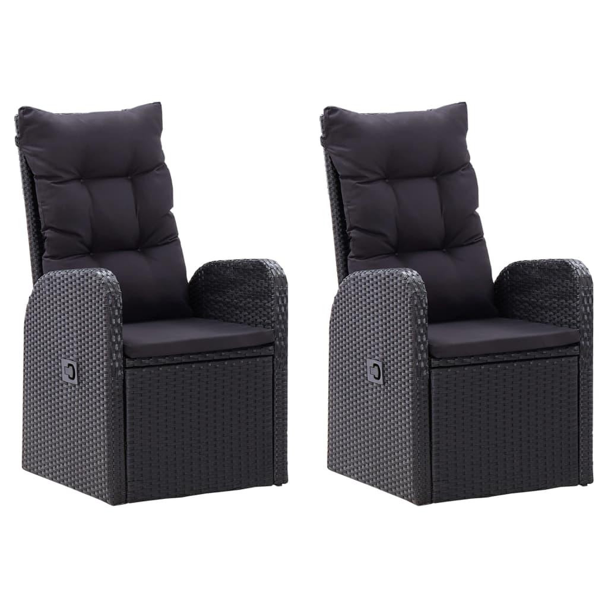 Voir la diapositive 2 : VIDAXL Ensemble a manger de jardin 3 pcs Noir