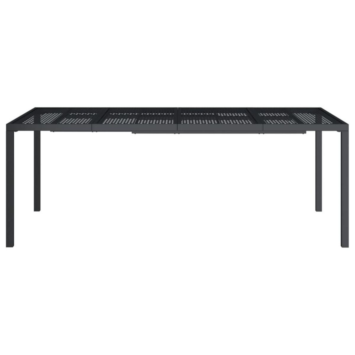 VIDAXL Table de jardin anthracite 200x100x72 cm acier
