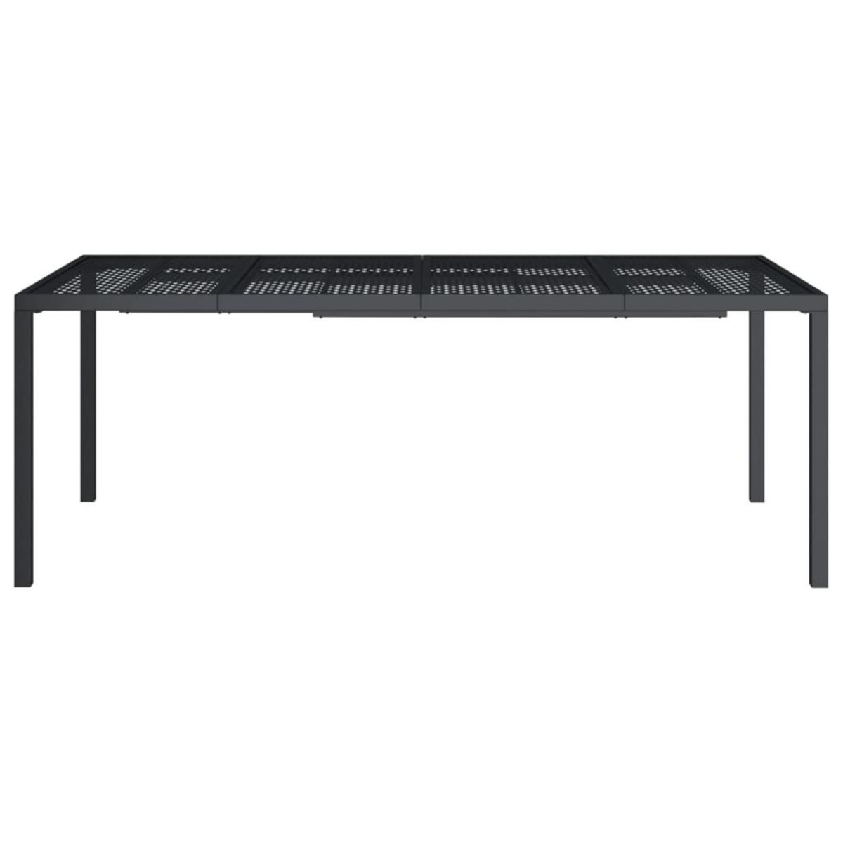 VIDAXL Table de jardin anthracite 200x100x72 cm acier