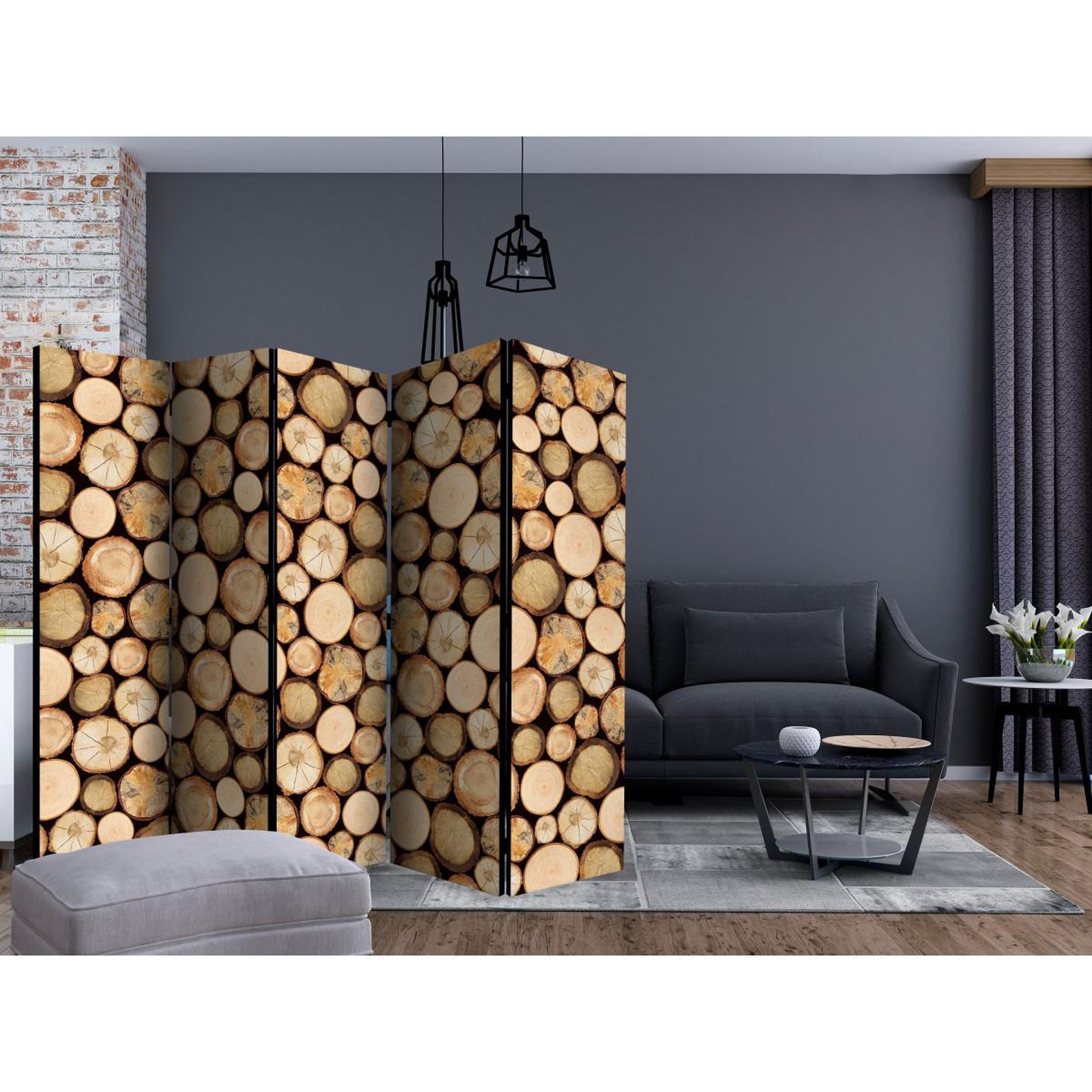 Voir la diapositive 2 : Paris Prix Paravent 5 volets  in sawmill  172x225cm