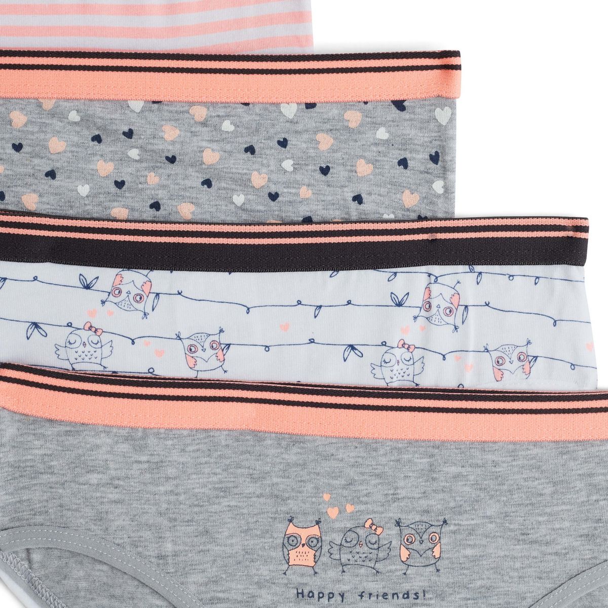 IN EXTENSO Lot de 4 culottes fantaisies fille