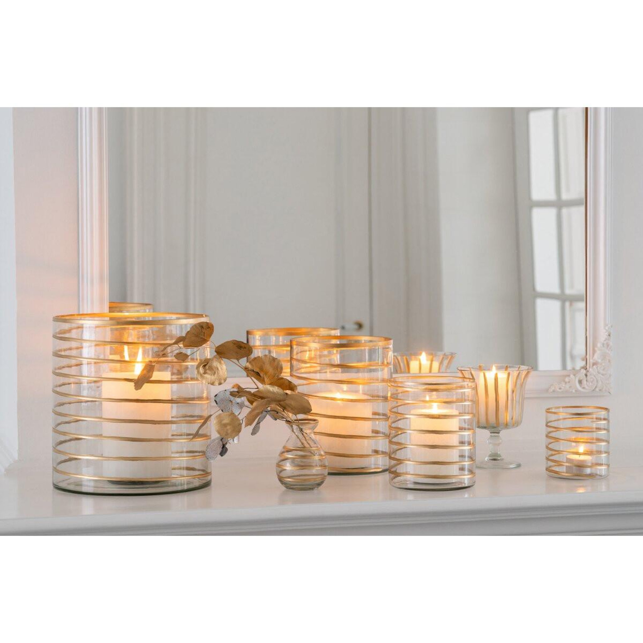 Voir la diapositive 6 : J-LINE Photophore design en verre  daria  20cm transparent