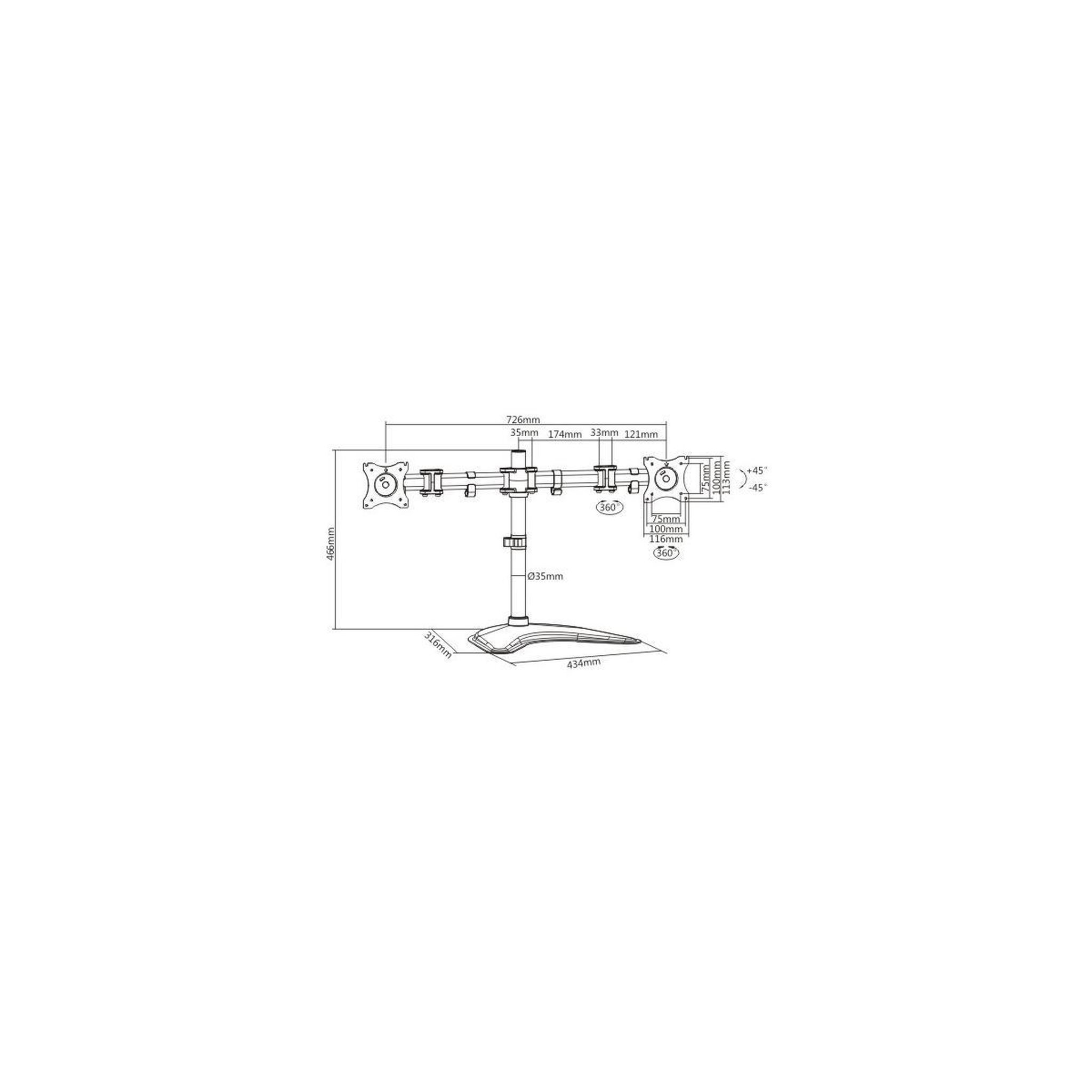 Voir la diapositive 3 : LINK Link accessori lkbr08 support d'écran plat pour bureau 68,6 cm (27 ) noir