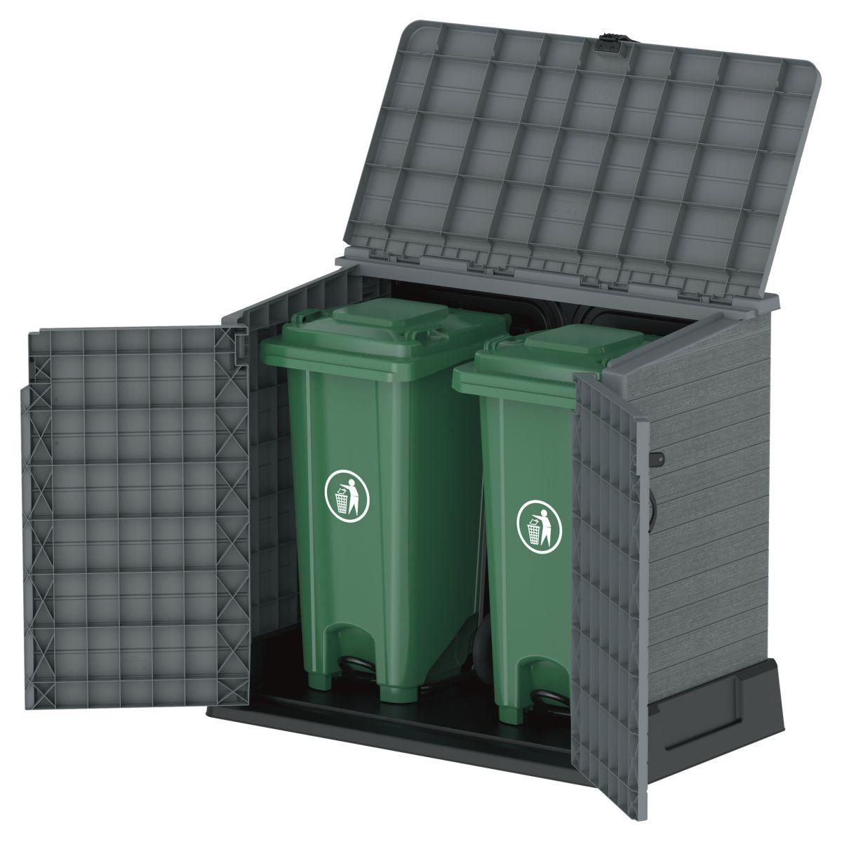 DURAMAX Armoire de rangement jardin Résine - Gris - 850L - STOREAWAY