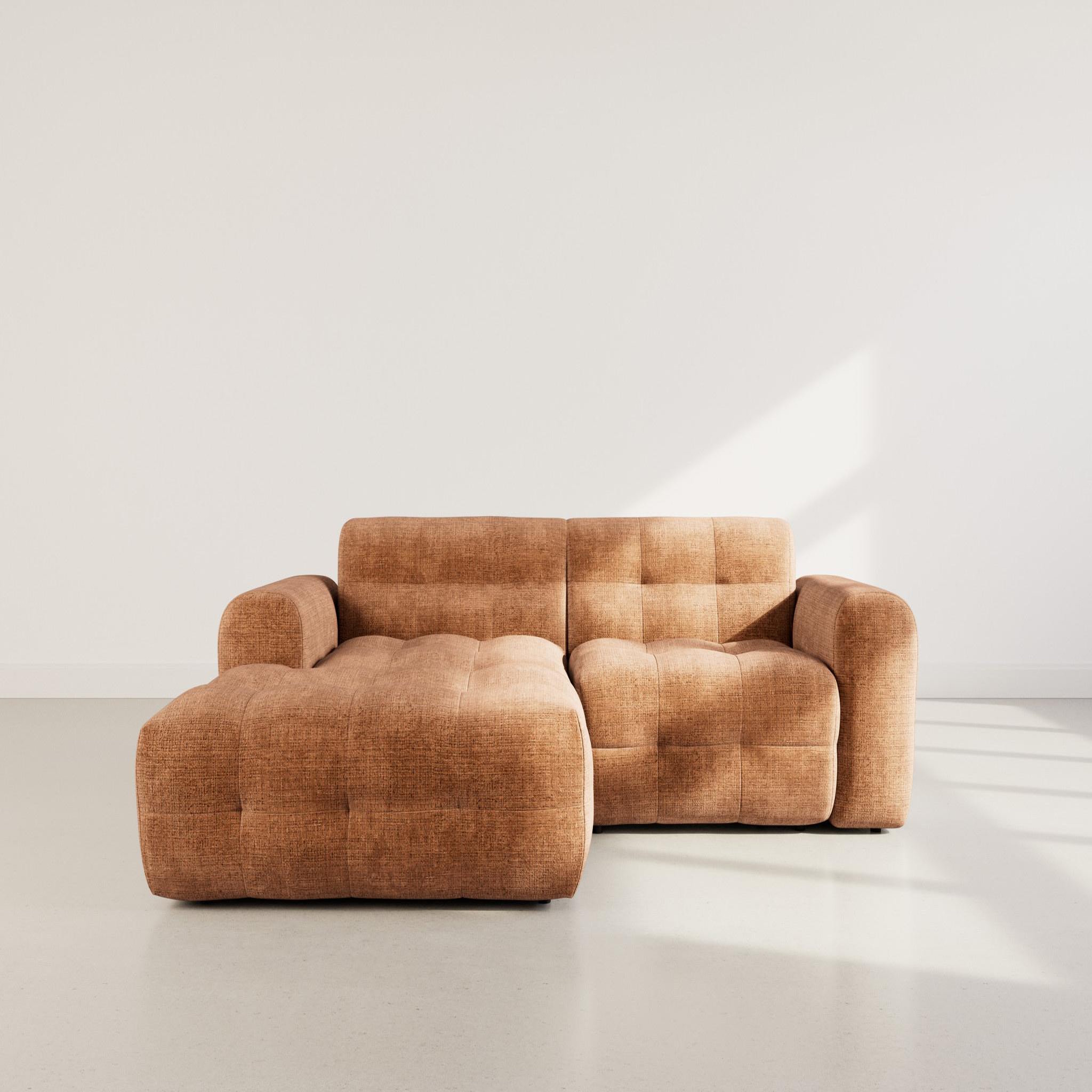 Voir la diapositive 2 : BEST MOBILIER Diane - canapé d'angle gauche 4 places en velours texturé
