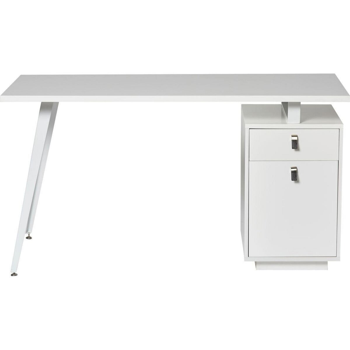 Bureau avec tiroir coloris blanc - hauteur 75 x longueur 90 x