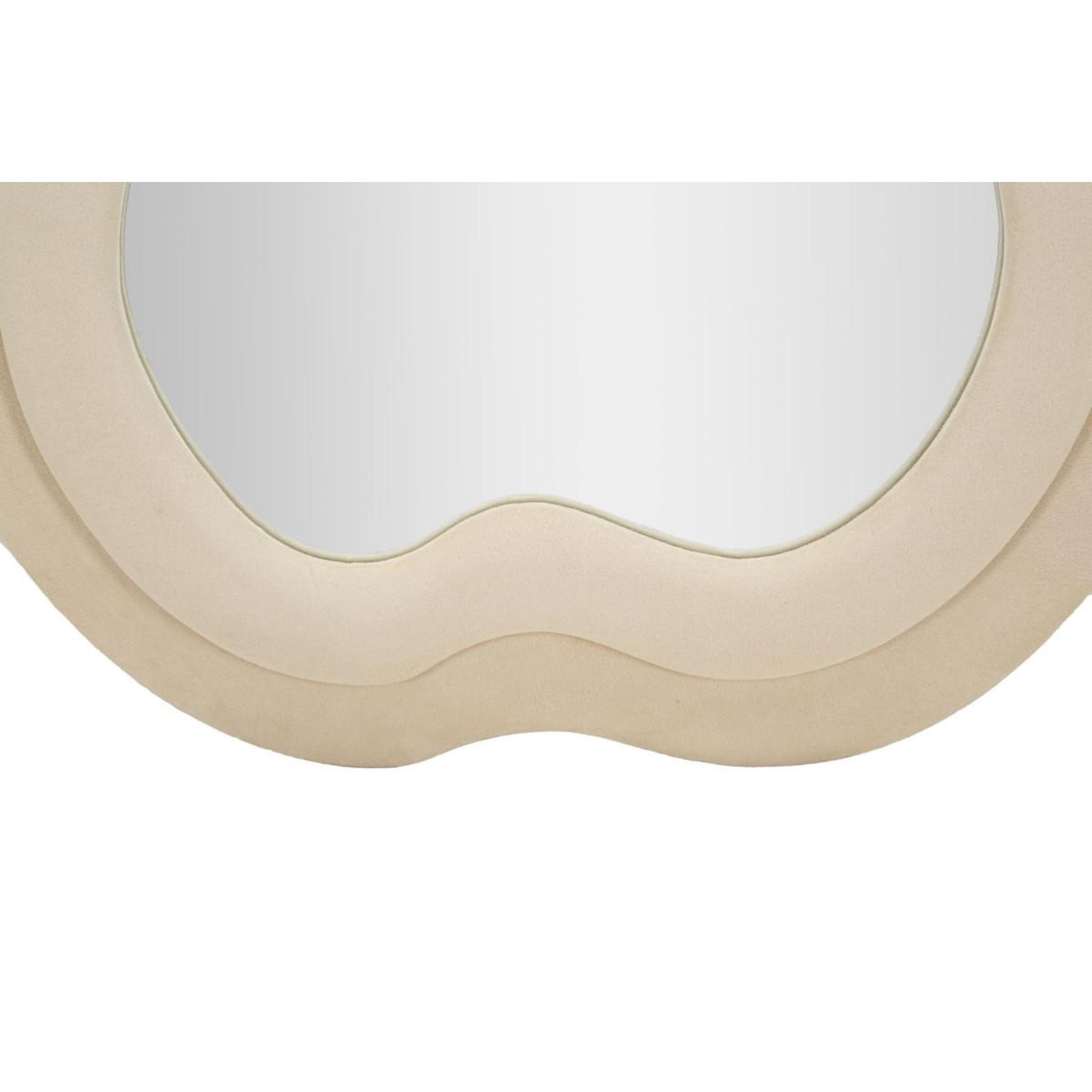 Voir la diapositive 4 : Paris Prix Miroir mural en velours  wavy  160cm crème