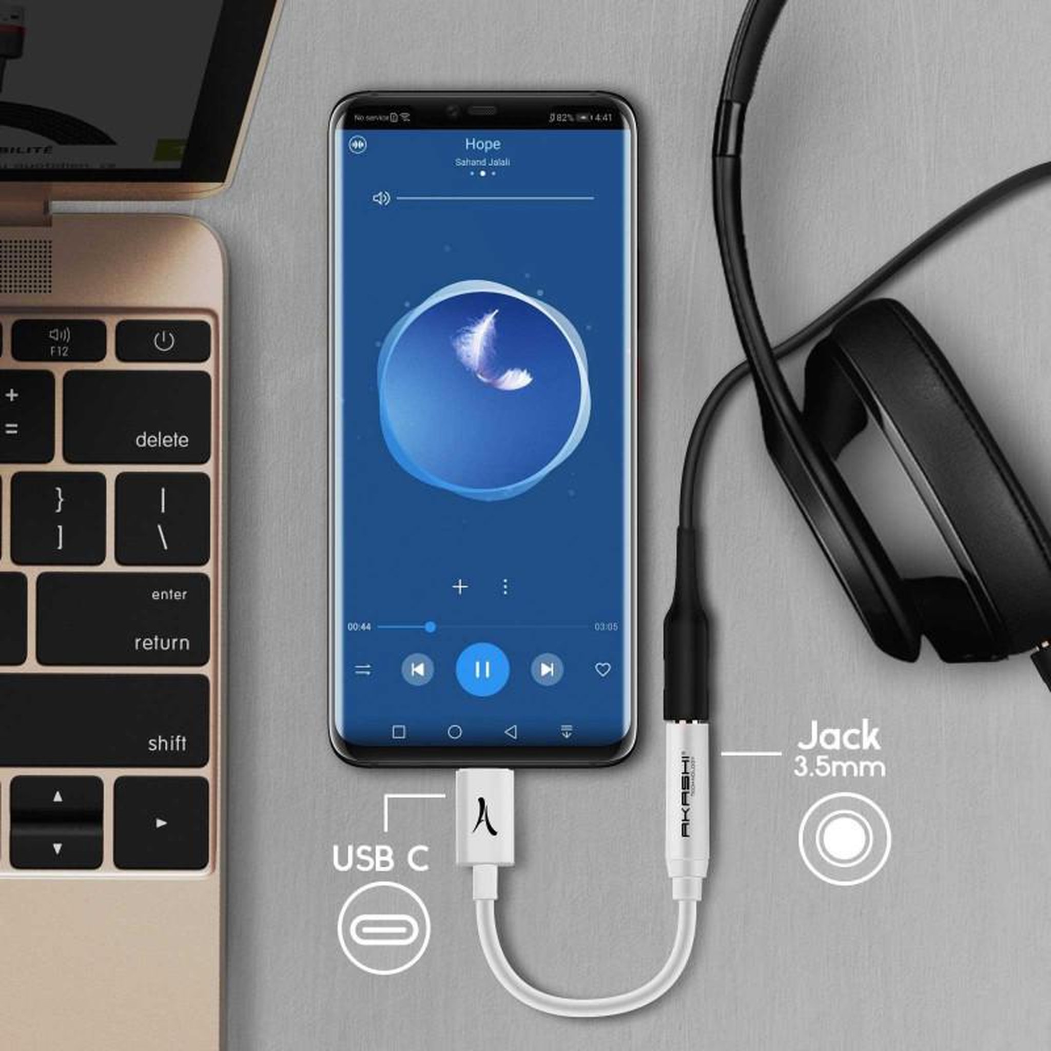 Voir la diapositive 4 : Akashi Adaptateur audio AKASHI ALTAUDIOUSBC
