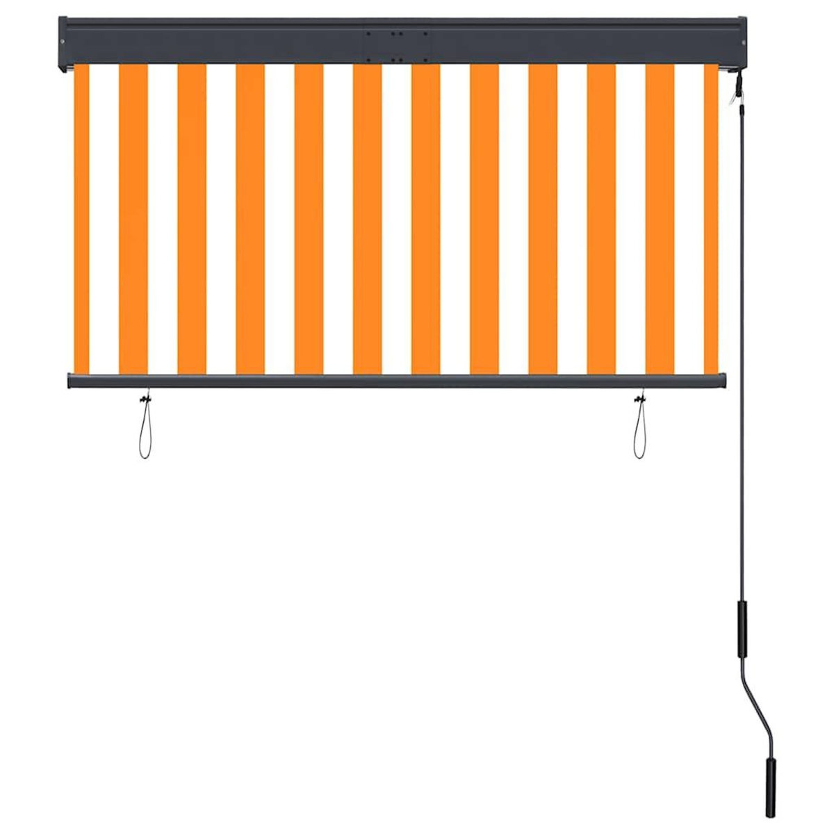 VIDAXL Store roulant d'exterieur 120x250 cm Blanc et orange