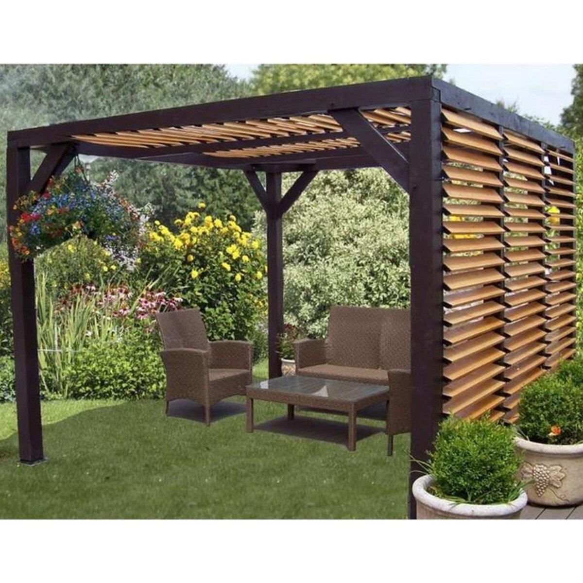 Hisense Pergola 12.20m² bois naturel - vt3436