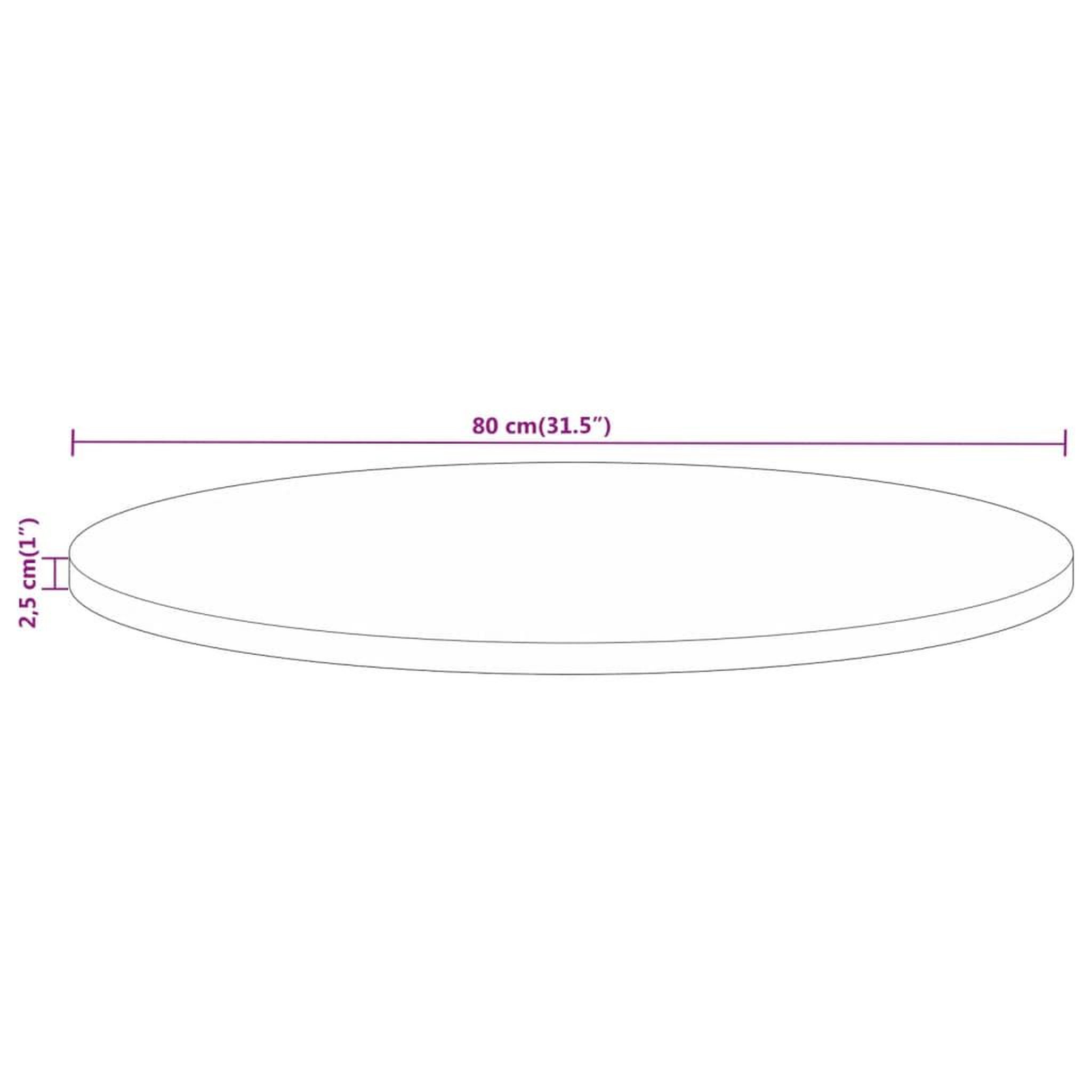 Voir la diapositive 6 : VIDAXL Dessus de table Ø 80x2,5 cm rond bois massif de manguier brut