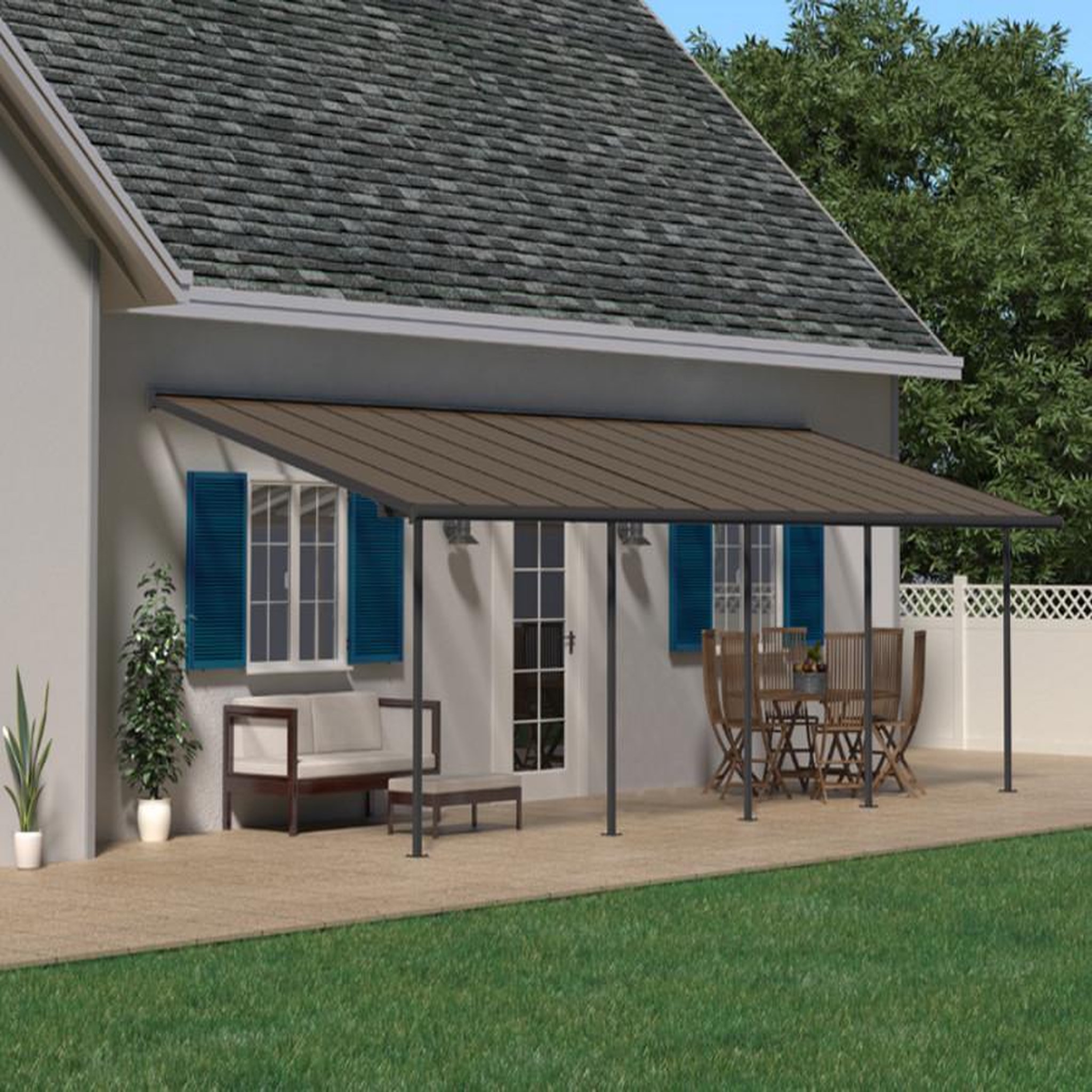 Palram Pergola 27.7m² gris anthracite - 705605