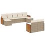 Voir la diapositive 2 : VIDAXL Salon de jardin avec coussins 9 pcs beige resine tressee
