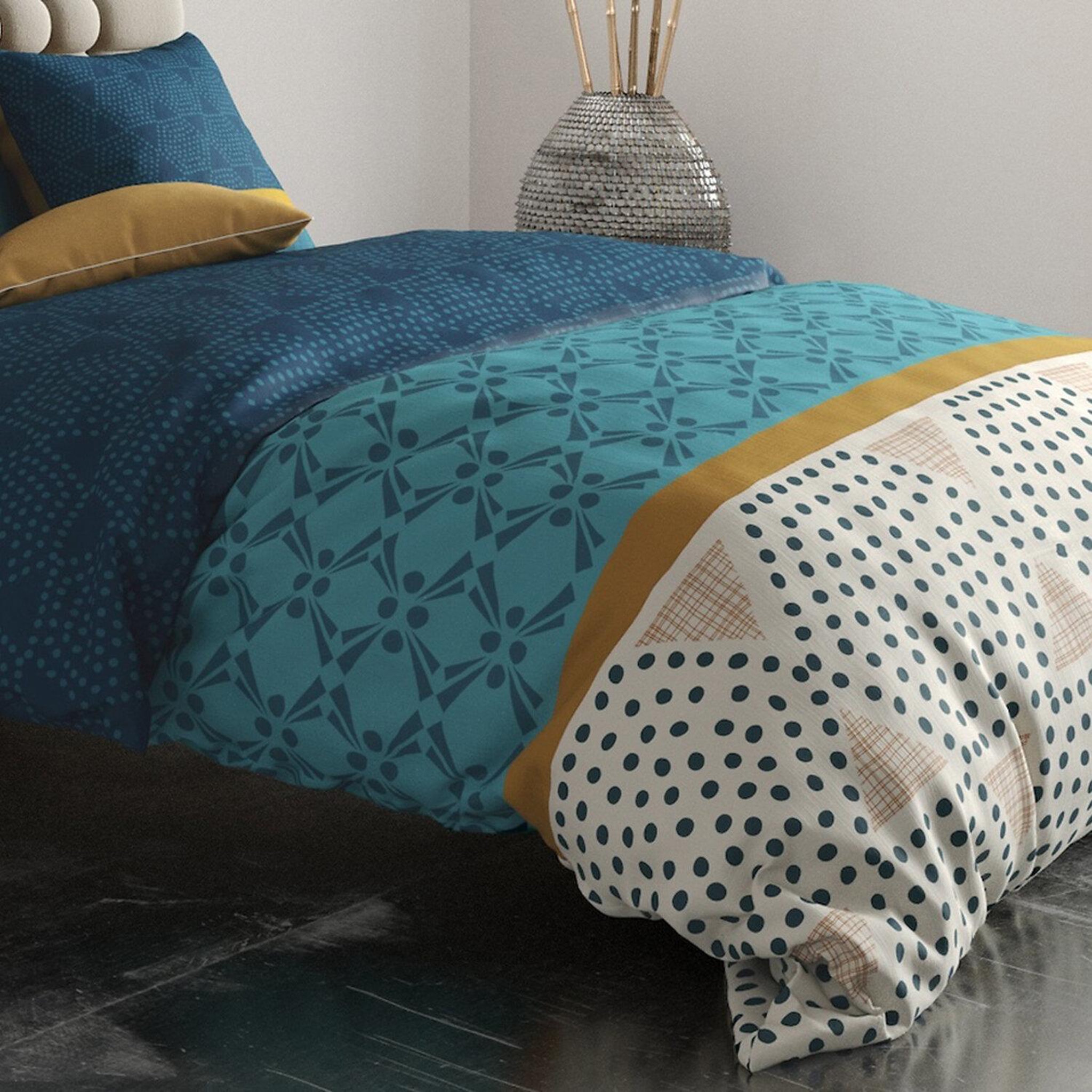Voir la diapositive 2 : ATELIER DU COTON Parure housse de couette 100% coton 57fils oda
