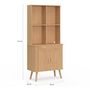 Voir la diapositive 5 : ID MARKET Buffet de cuisine 80 CM ROMIE 2 portes + tiroir effet lattes tasseau de bois