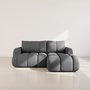 Voir la diapositive 5 : BEST MOBILIER Yulin - canapé d'angle droit 4 places convertible avec coffre en tissu bouclette